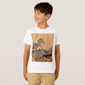 Der große Hokusai Wellen-hölzerne Artbambusdekor T-Shirt (Vorne ganz)