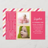 DER GROSSE IN PINK | ERSTER GEBURTSTAG EINLADUNG (Vorne/Hinten)