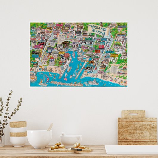 Der große Jachthafen Poster (Küche)