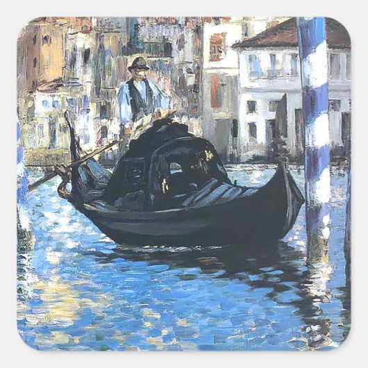 Der große Kanal von Venedig Edouard Manet Quadratischer Aufkleber (Vorderseite)