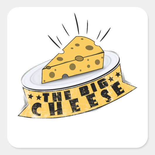 Der große Käse Quadratischer Aufkleber (Vorderseite)
