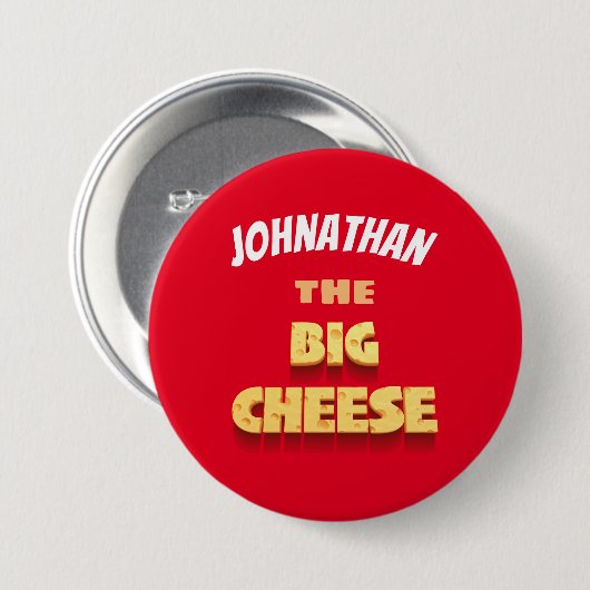 Der große Käseboss-Cartoon Button (Vorne & Hinten)