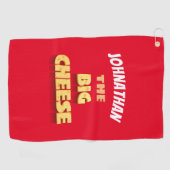 Der große Käseboss-Cartoon Golfhandtuch (Horizontal)