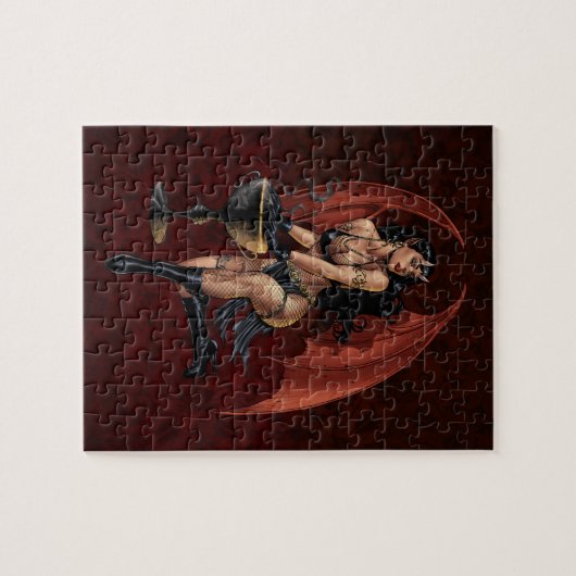 Der große Kessel der Teufel-Mädchen-Hexe, der Puzzle (Horizontal)