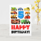 Der Große Lkw des Kindes 5. Geburtstag Karte (Gelbe Blume)