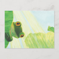 Der große mit Augen grüne Frosch hinter dem Lilien