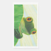 Der große mit Augen grüne Frosch hinter dem Lilien Serviette (Vorderseite)