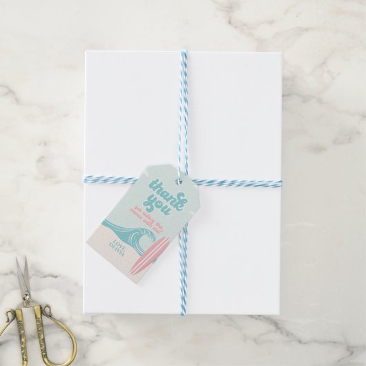 Der große PINK Surf Beach Danke Geschenkanhänger (Mit Garn)