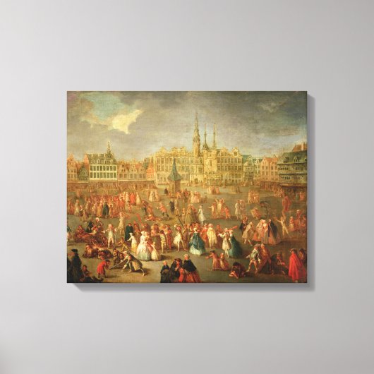 Der Große Platz während Mardi Gras, Cambrai, 1765 Leinwanddruck (Vorderseite)