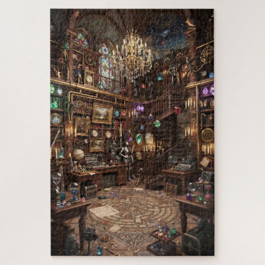 Der große Rätselraum | Fantasy-Bibliothek Puzzle (Vertikal)