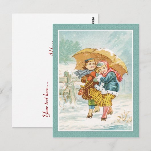 Der große Regenschirm Postkarte (Vorne/Hinten)