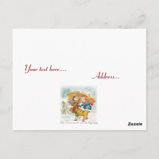 Der große Regenschirm Postkarte (Rückseite)