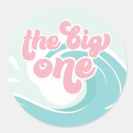 Der große rosa Strand zum Geburtstag Runder Aufkleber