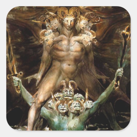 Der Große Rote Drache und die Bestie vom Meer Quadratischer Aufkleber (Vorderseite)