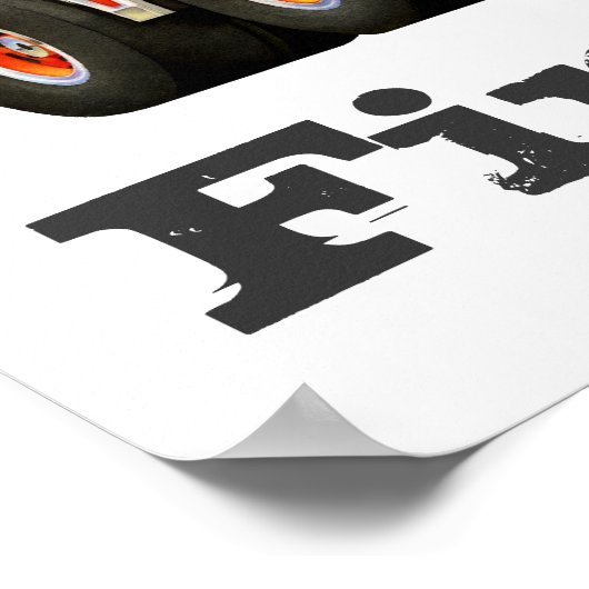 Der große rote Feuerzug des Custom Kid Poster (Ecke)