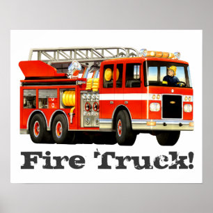 Der große rote Feuerzug des Custom Kid Poster