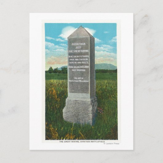 Der große Rücken auf das Schlachtfeld von Saratoga Postkarte (Vorderseite)