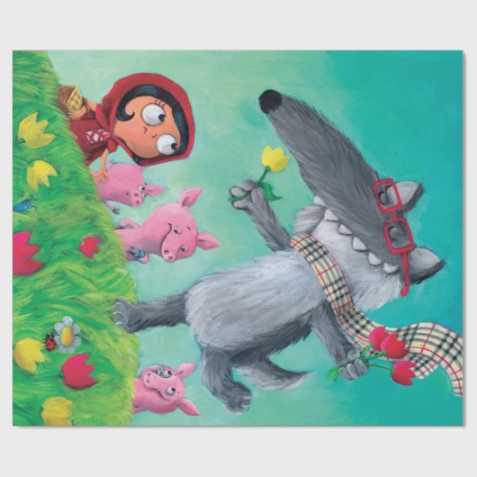 Der große schlechte Wolf Geschenkpapier (Flach)