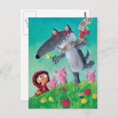 Der große schlechte Wolf Postkarte (Vorne/Hinten)
