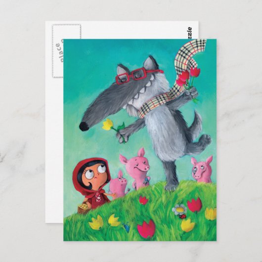 Der große schlechte Wolf Postkarte (Vorne/Hinten)