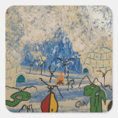 DER GROSSE SCHNEESCHÖN QUADRATISCHER AUFKLEBER (Vorderseite)