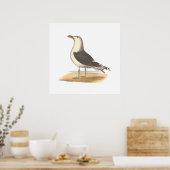 Der Große Schwarzweißmöwe (Larus marinus) Poster (Küche)