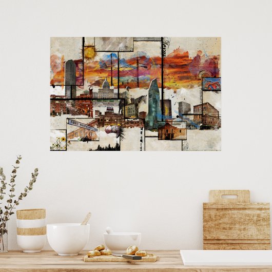 Der große Staat von Texas Print Poster (Küche)