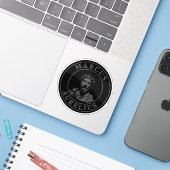 Der Große Stoiker Marcus Aurelius (grau) Aufkleber (Laptop mit iPhone)