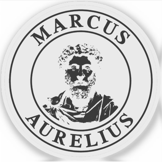 Der Große Stoiker Marcus Aurelius (schwarz) Aufkleber (Vorderseite)