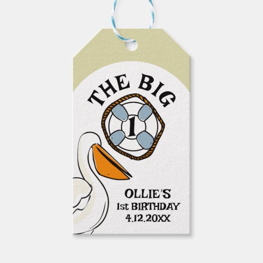 Der große Strand von Nautical Beach zum ersten Geb Geschenkanhänger (Vorderseite)