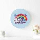 Der große Sturm hellt den Regenbogen Große Wanduhr (Zuhause)