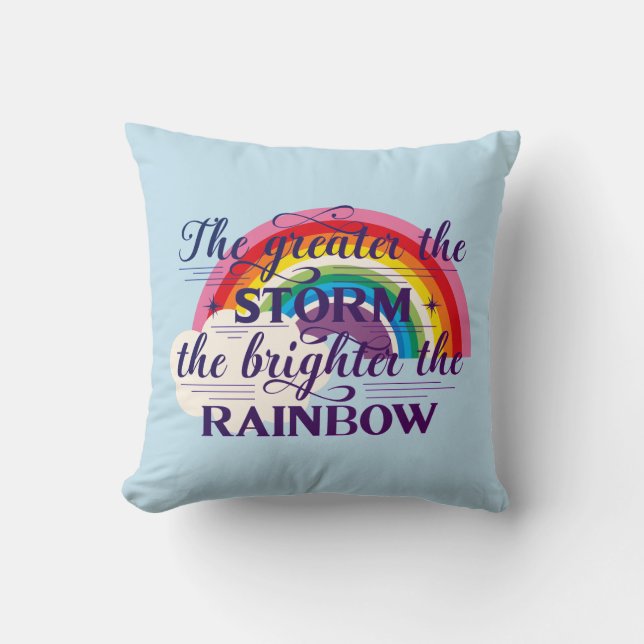 Der große Sturm hellt den Regenbogen Kissen (Vorderseite)