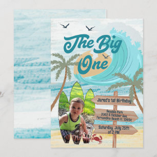 Der große Surf Custom Photo Big Wave Surfboard Einladung