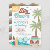 Der Große Surf ist auf Geburtstag Einladung (Vorne/Hinten)