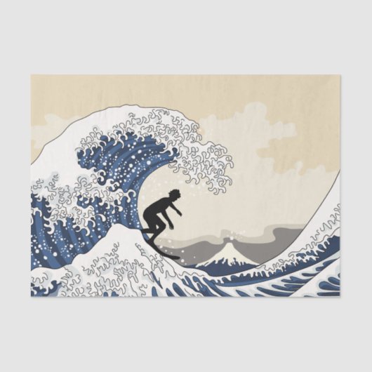 Der große Surfer von Kanagawa Seidenpapier (Vorderseite)