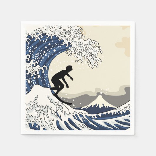 Der große Surfer von Kanagawa Serviette (Vorderseite)