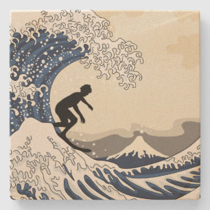 Der große Surfer von Kanagawa Steinuntersetzer