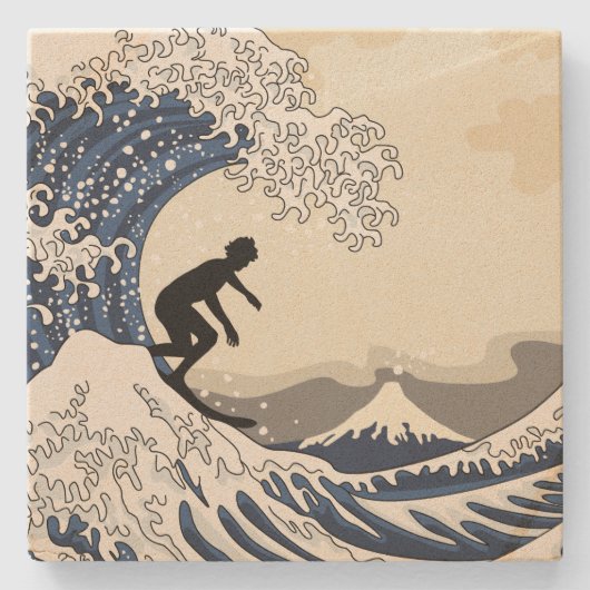 Der große Surfer von Kanagawa Steinuntersetzer (Vorderseite)