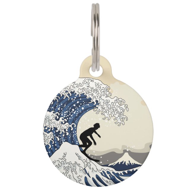 Der große Surfer von Kanagawa Tiernamensmarke (Vorderseite)