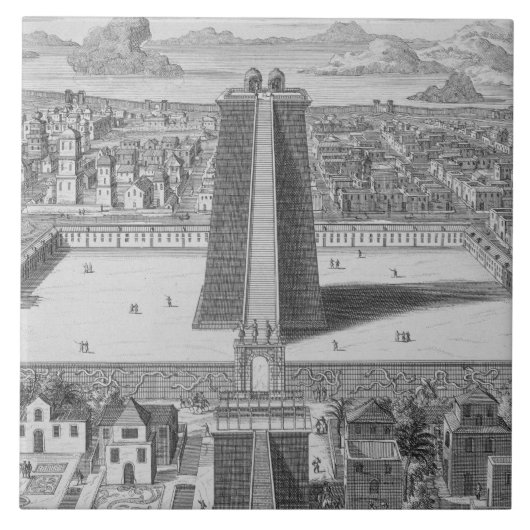 Der große Tempel von Vitsliputsli in Mexiko City, Fliese (Vorderseite)