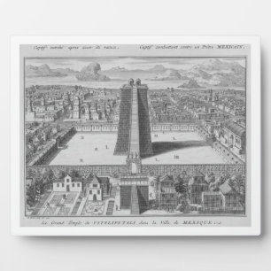 Der Große Tempel von Vitsliputsli in Mexiko-Stadt, Fotoplatte