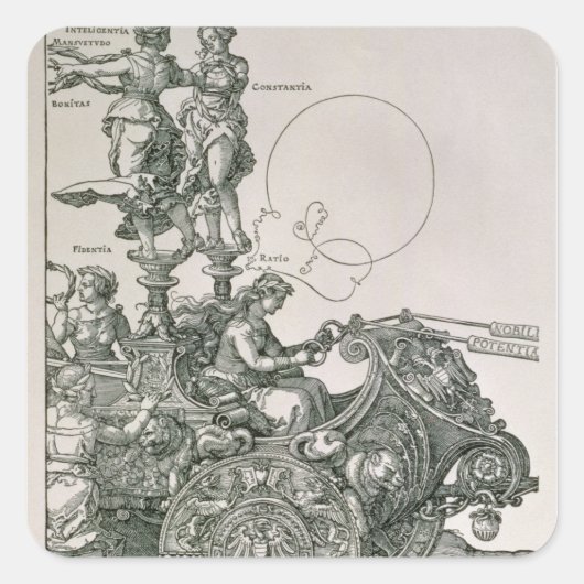 Der große Triumphe Chariot' Quadratischer Aufkleber (Vorderseite)