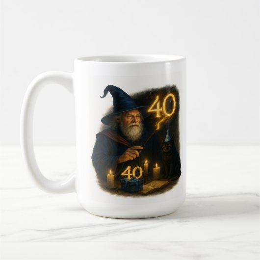 Der Große Verzauberer wird 40: Wizard Birthday Tas Kaffeetasse (Links)