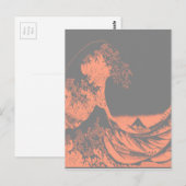 Der große Wellenpfirsich und Grau Postkarte (Vorne/Hinten)