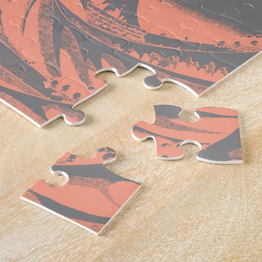 Der große Wellenpfirsich und Grau Puzzle (Seite)