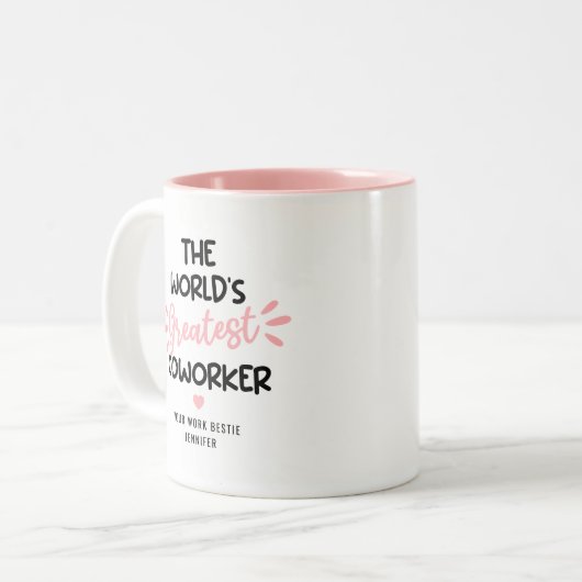 Der größte Arbeiter der Funny World Zweifarbige Tasse (Vorderseite Links)