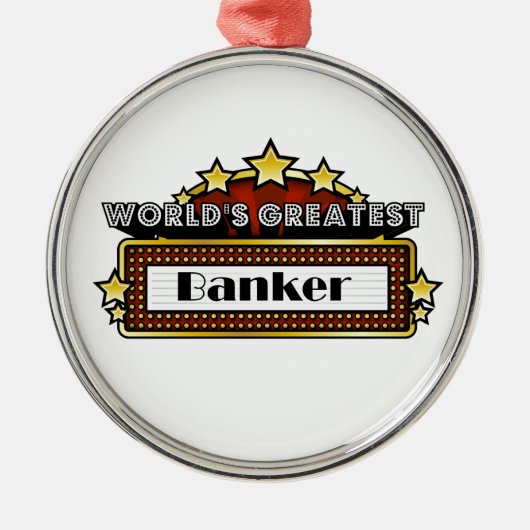 Der größte Banker der Welt Silbernes Ornament (Vorne)