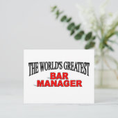 Der größte Bar Manager der Welt Postkarte (Stehend Vorderseite)