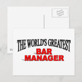 Der größte Bar Manager der Welt Postkarte (Vorne/Hinten)