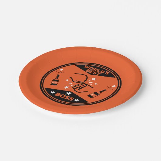 Der größte Boss der Welt Pappteller (Schrägansicht)